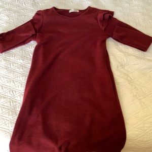 Burgundy long sleeve sweater dress
